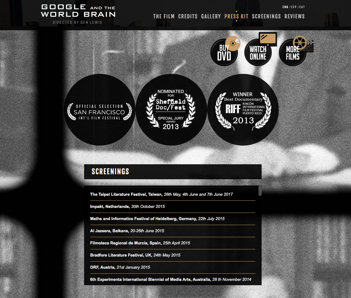 60 different festivals and channels programme “Google and the World